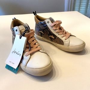 New Joules Women's‎ Coast Pump Mid Trainer Snake Print Sneakers Shoes US Size 6